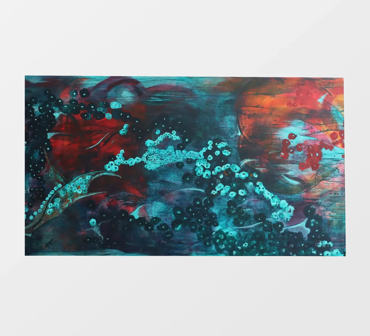 Abstract colorful painting backlit film by Teresa André