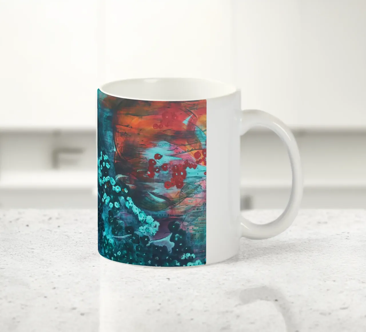 Pittura astratta colorata tazza in ceramica da Teresa André
