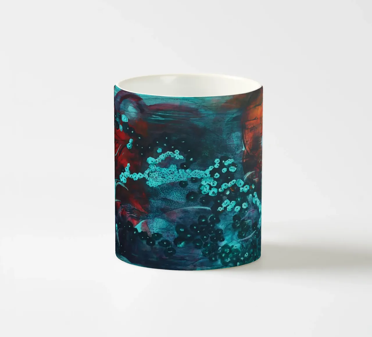 Pittura astratta colorata tazza in ceramica da Teresa André