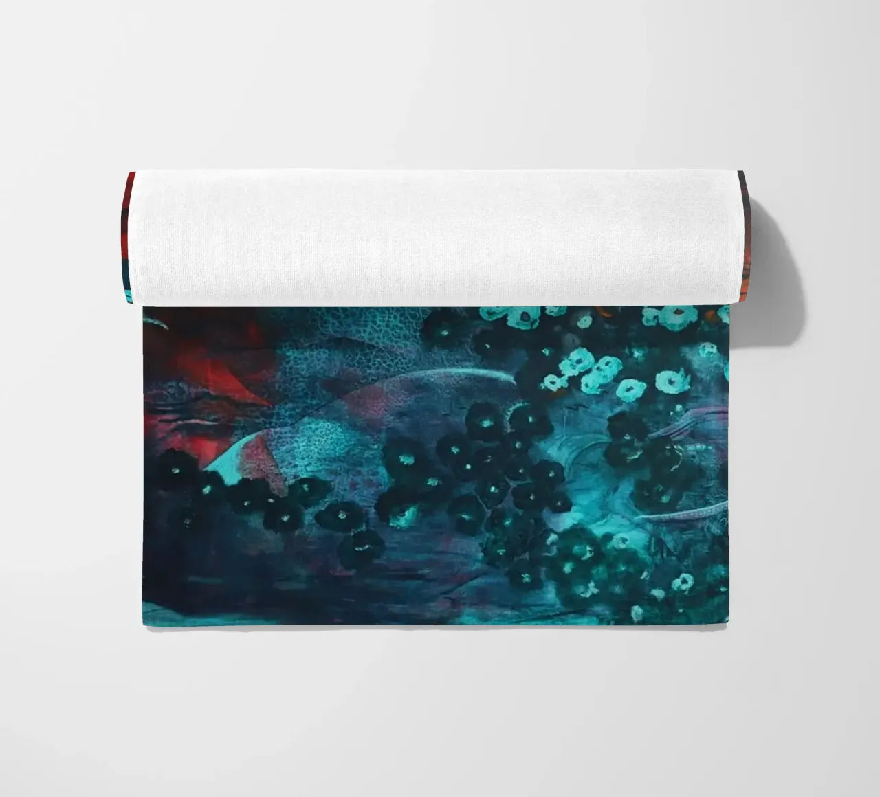Abstract colorful painting beach towel by Teresa André