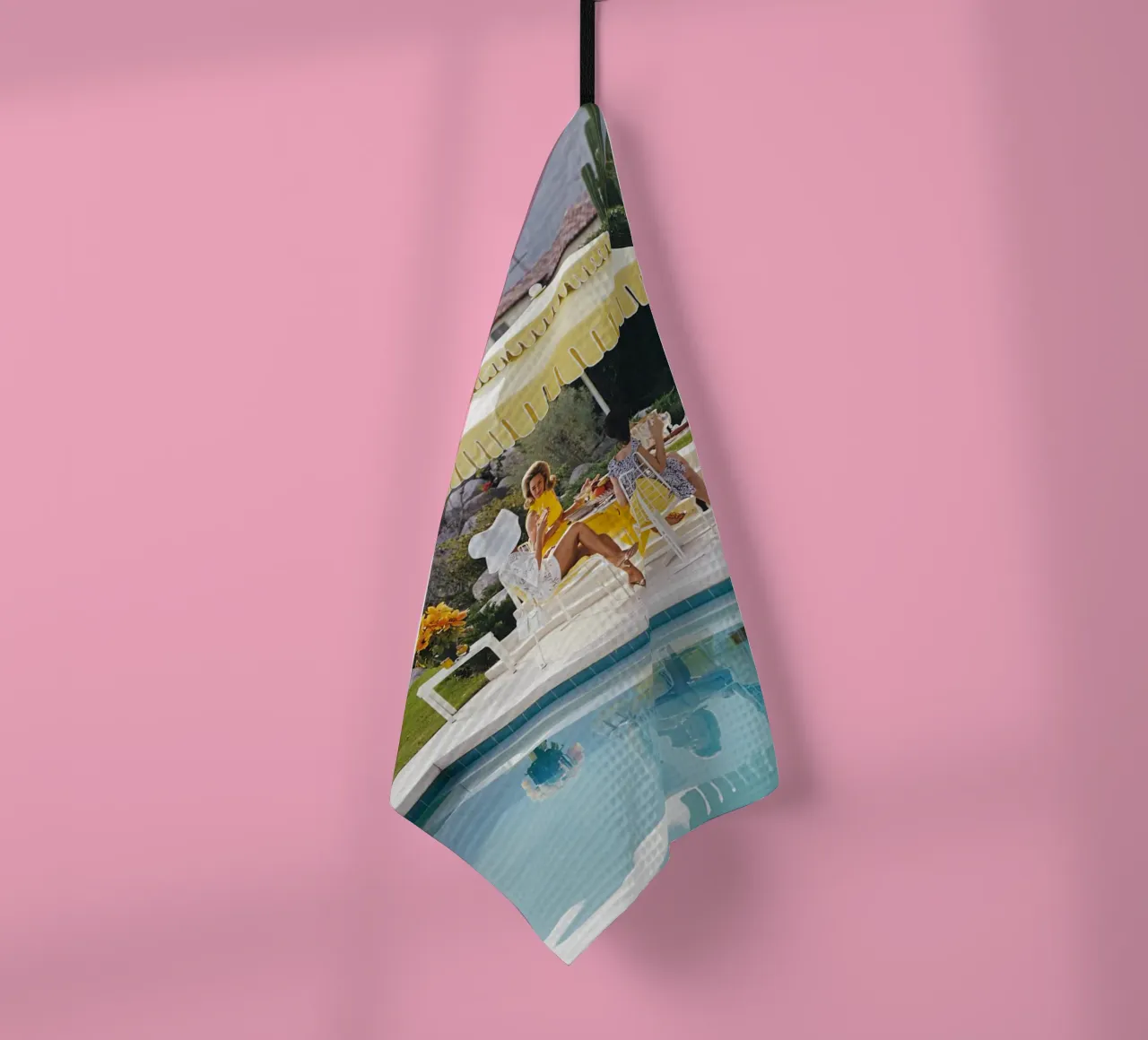 Slim Aarons Poolside Photograph, Vintage Retro Poster tea towel by TheTravelClub