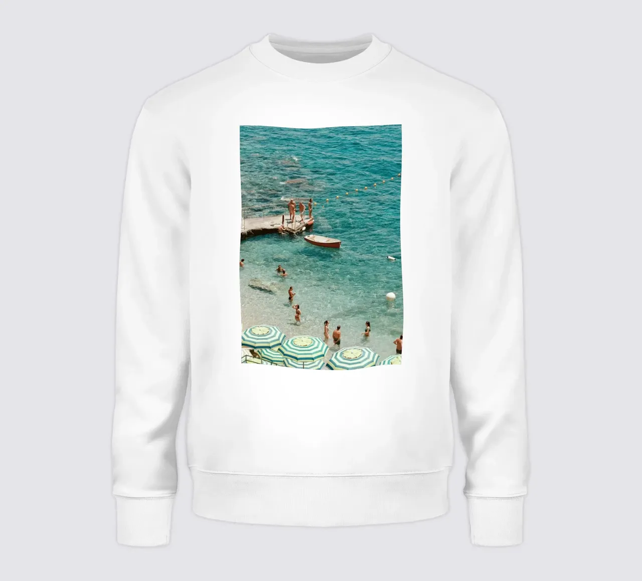 Italy Beach Poster, Italian Wall Art, Travel Print sweatshirt by TheTravelClub