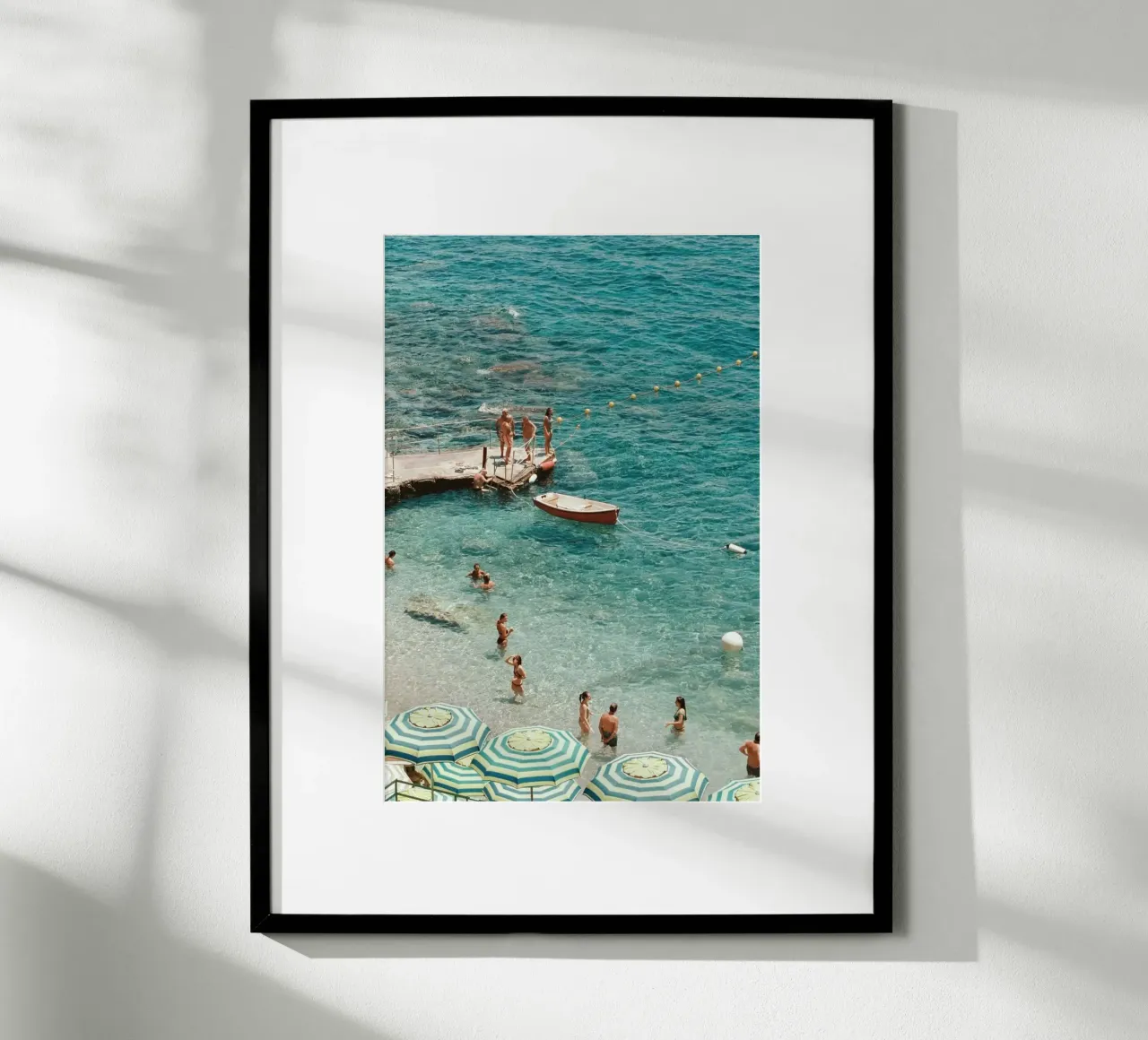 Poster da spiaggia Italia, arte da parete italiana, stampa da viaggio poster con telaio in plastica da TheTravelClub