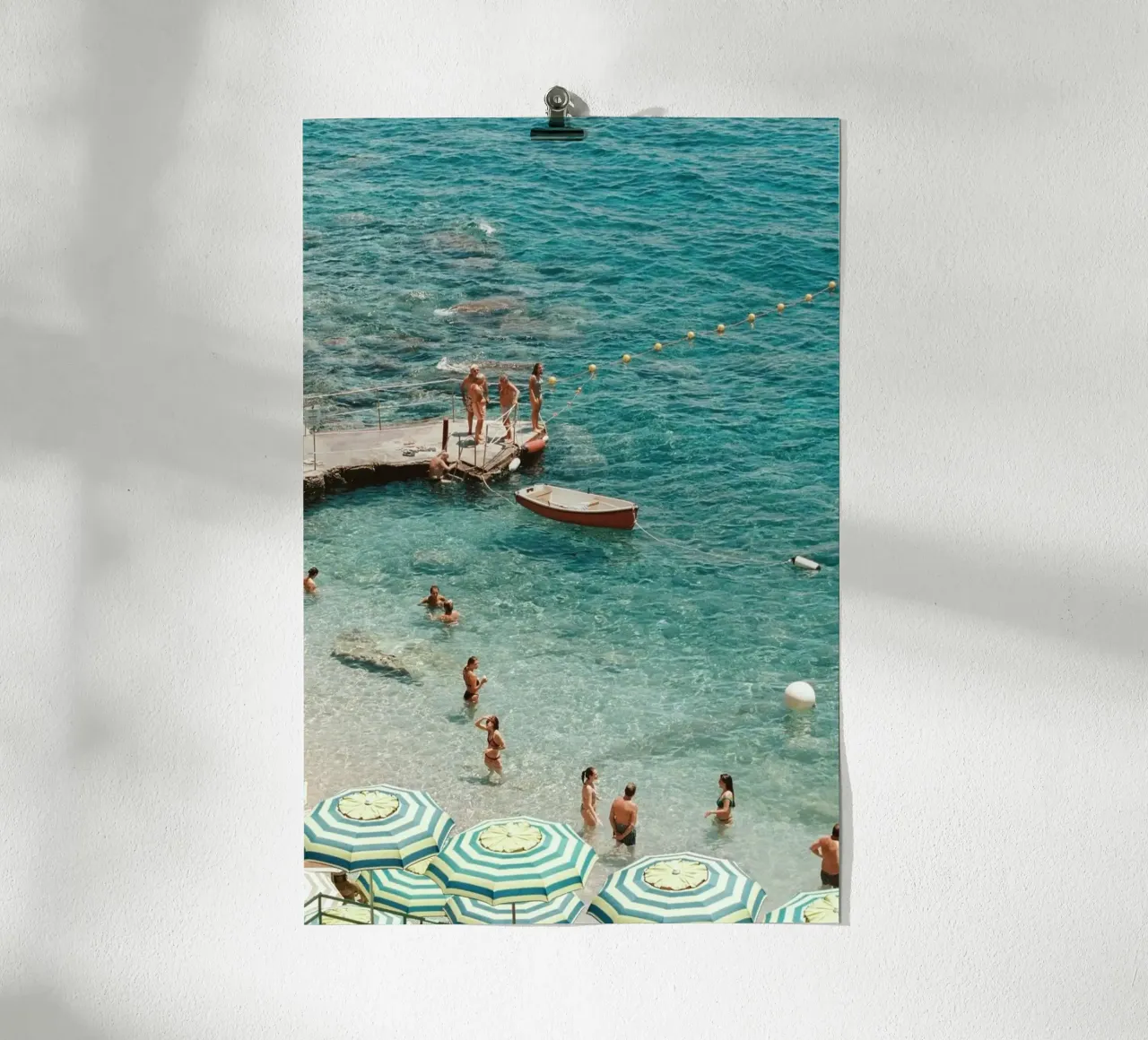 Poster da spiaggia Italia, arte da parete italiana, stampa da viaggio poster con telaio in plastica da TheTravelClub