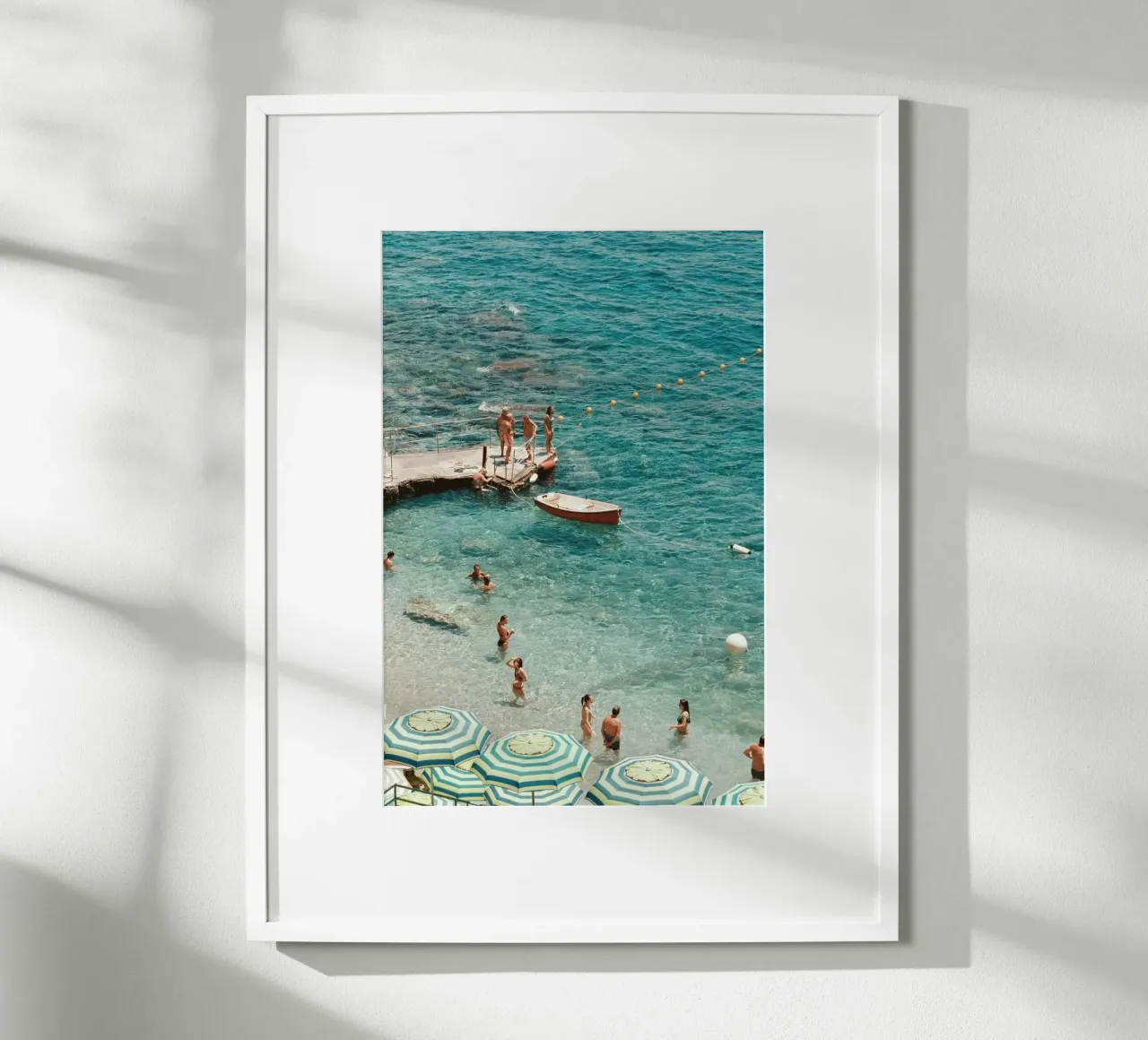 Poster da spiaggia Italia, arte da parete italiana, stampa da viaggio poster con telaio in plastica da TheTravelClub