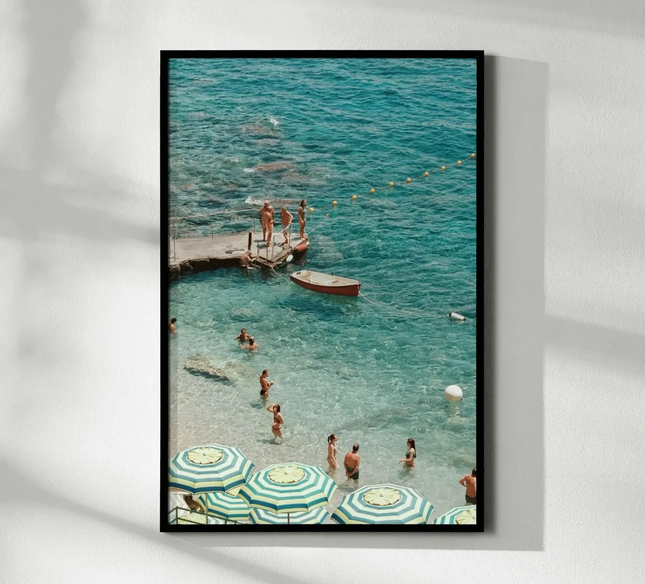 Poster da spiaggia Italia, arte da parete italiana, stampa da viaggio poster con telaio in plastica da TheTravelClub