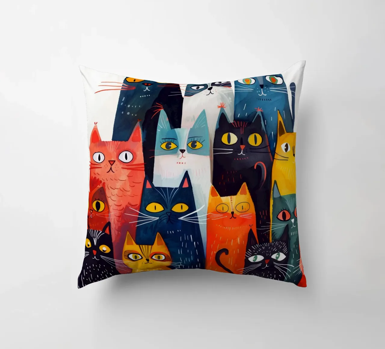Katzen Kunst Kissen von Justyna Jaszke JBJart