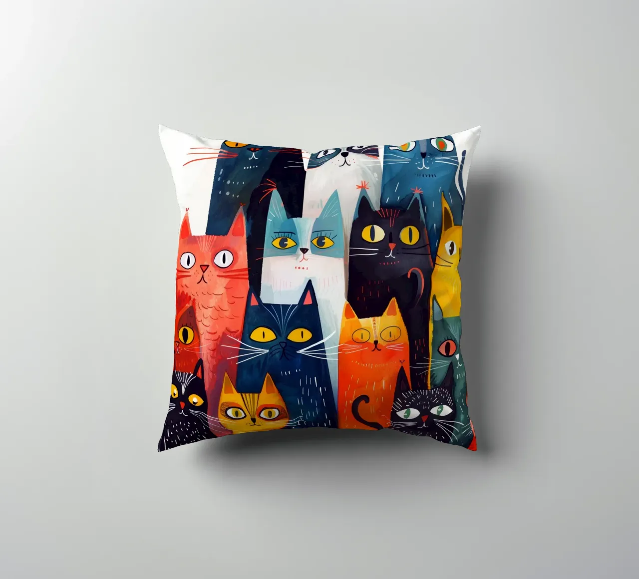 Katzen Kunst Kissen von Justyna Jaszke JBJart