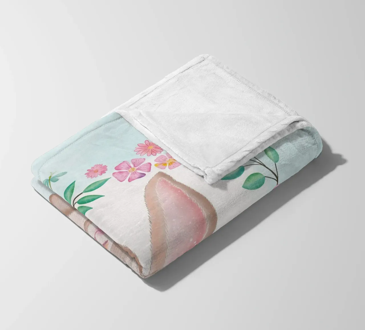 Simpatico coniglietto in una corona di fiori. Non solo per Pasqua. coperta in pile da CalliLetters