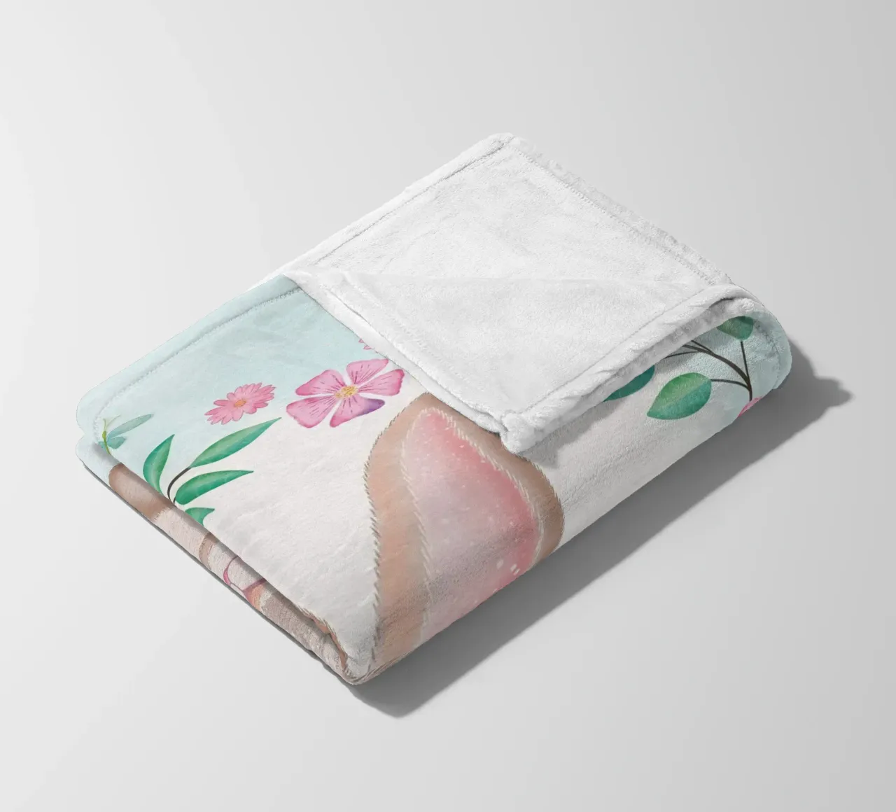 Simpatico coniglietto in una corona di fiori. Non solo per Pasqua. coperta in pile da CalliLetters