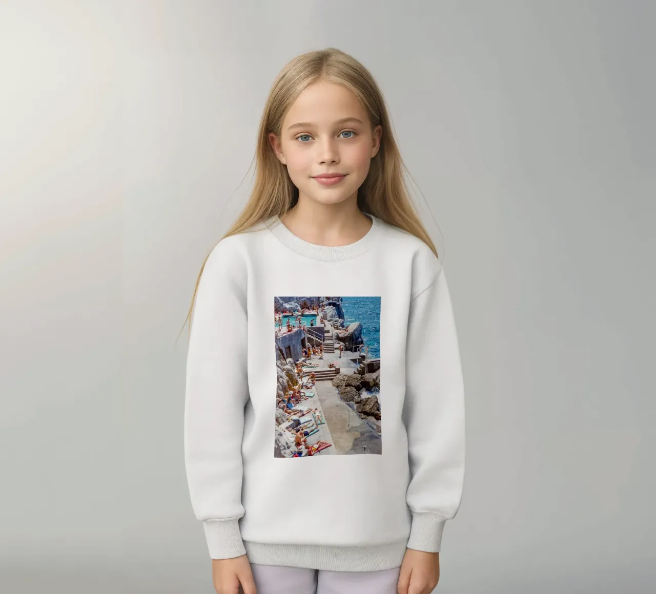 Amalfi Coast, Italy poster, italian wall art, la dolce vita kids sweatshirt by TheTravelClub