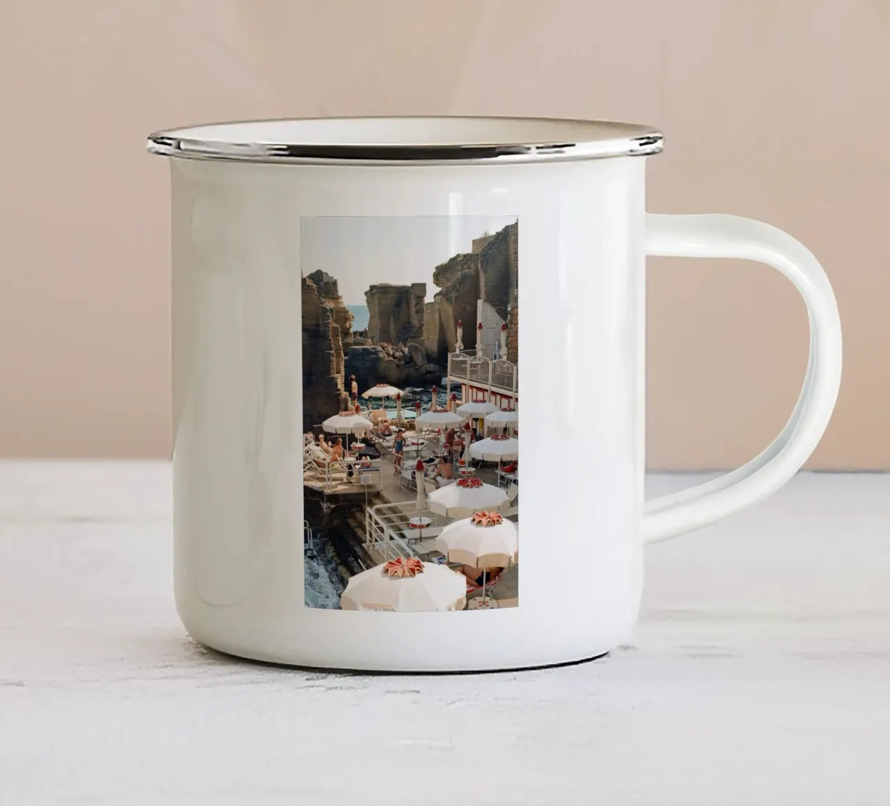 Italy Poster, Retro Photography enamel mug by TheTravelClub