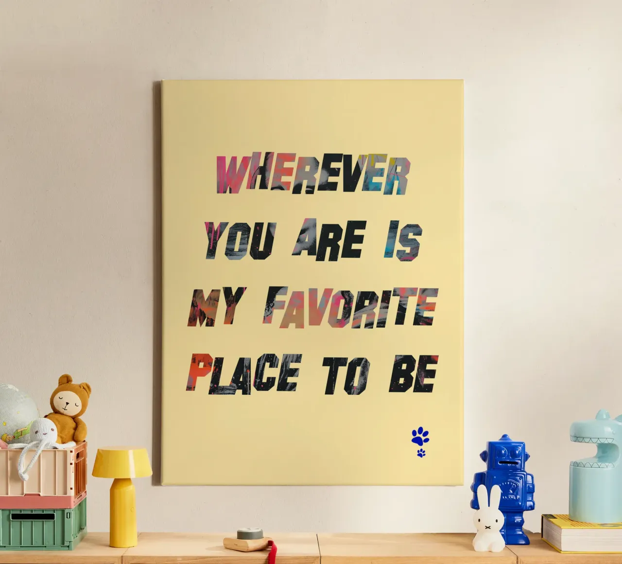 Wherever You Are Is My Favorite Place To Be canvas with Floater frame by catsforyou