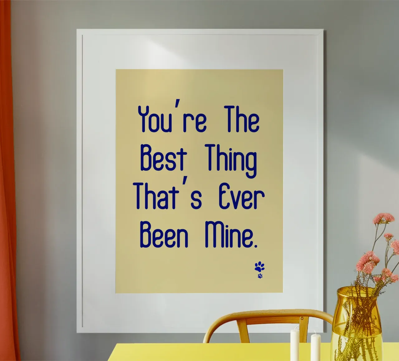 Tu sei la cosa migliore che sia mai stata mia poster con telaio in legno da catsforyou