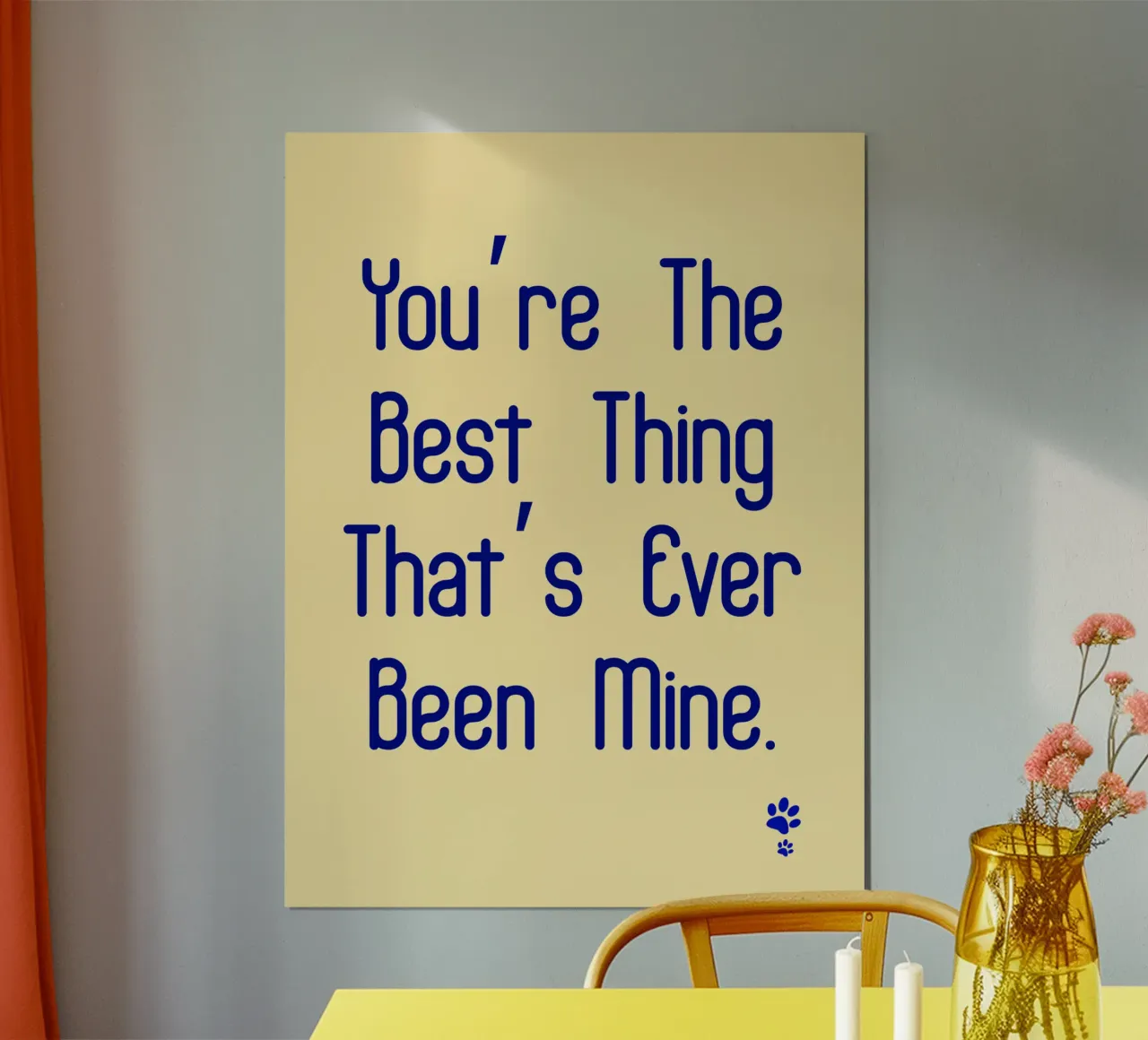 Tu sei la cosa migliore che sia mai stata mia poster con telaio in legno da catsforyou