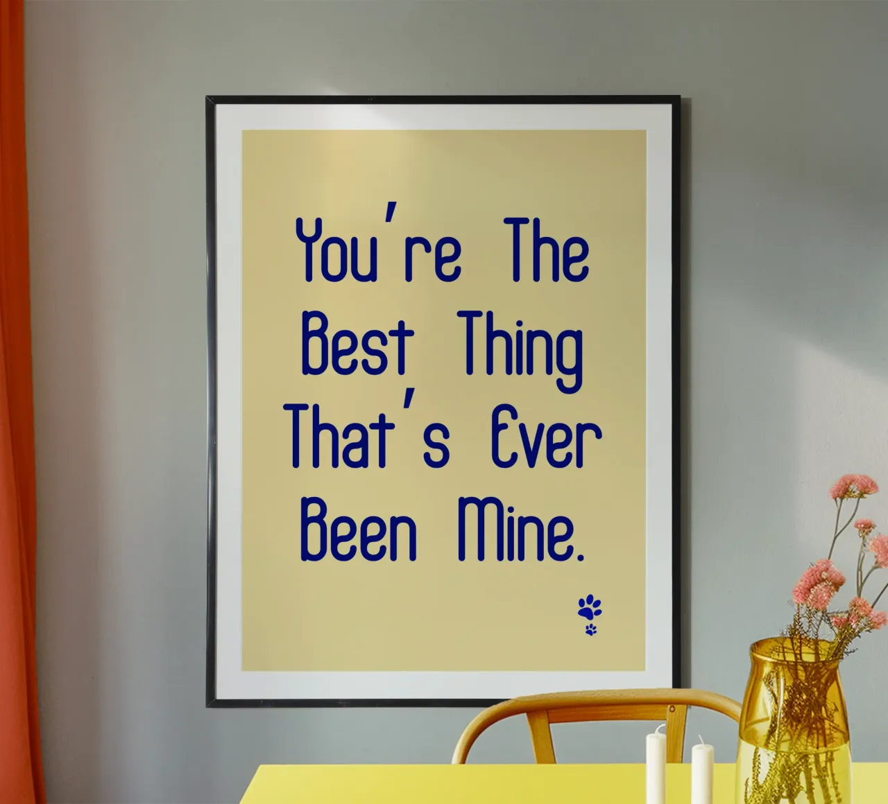 Tu sei la cosa migliore che sia mai stata mia poster con telaio in legno da catsforyou