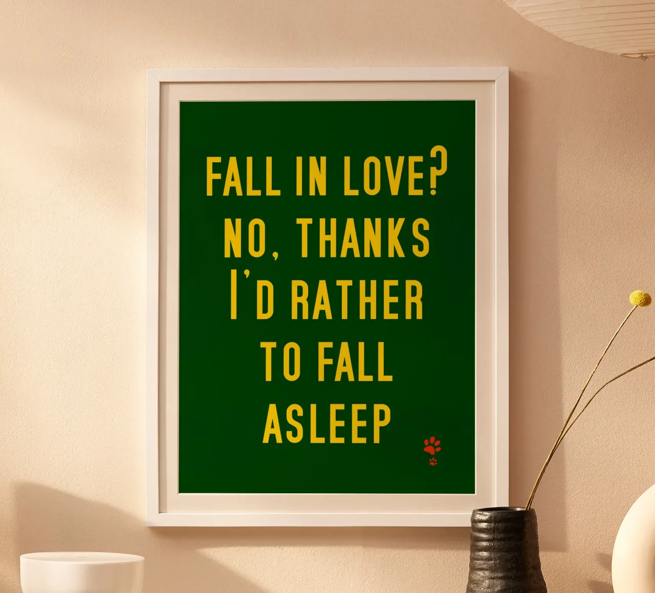 Innamorarsi No Grazie Preferisco Addormentarmi poster da catsforyou