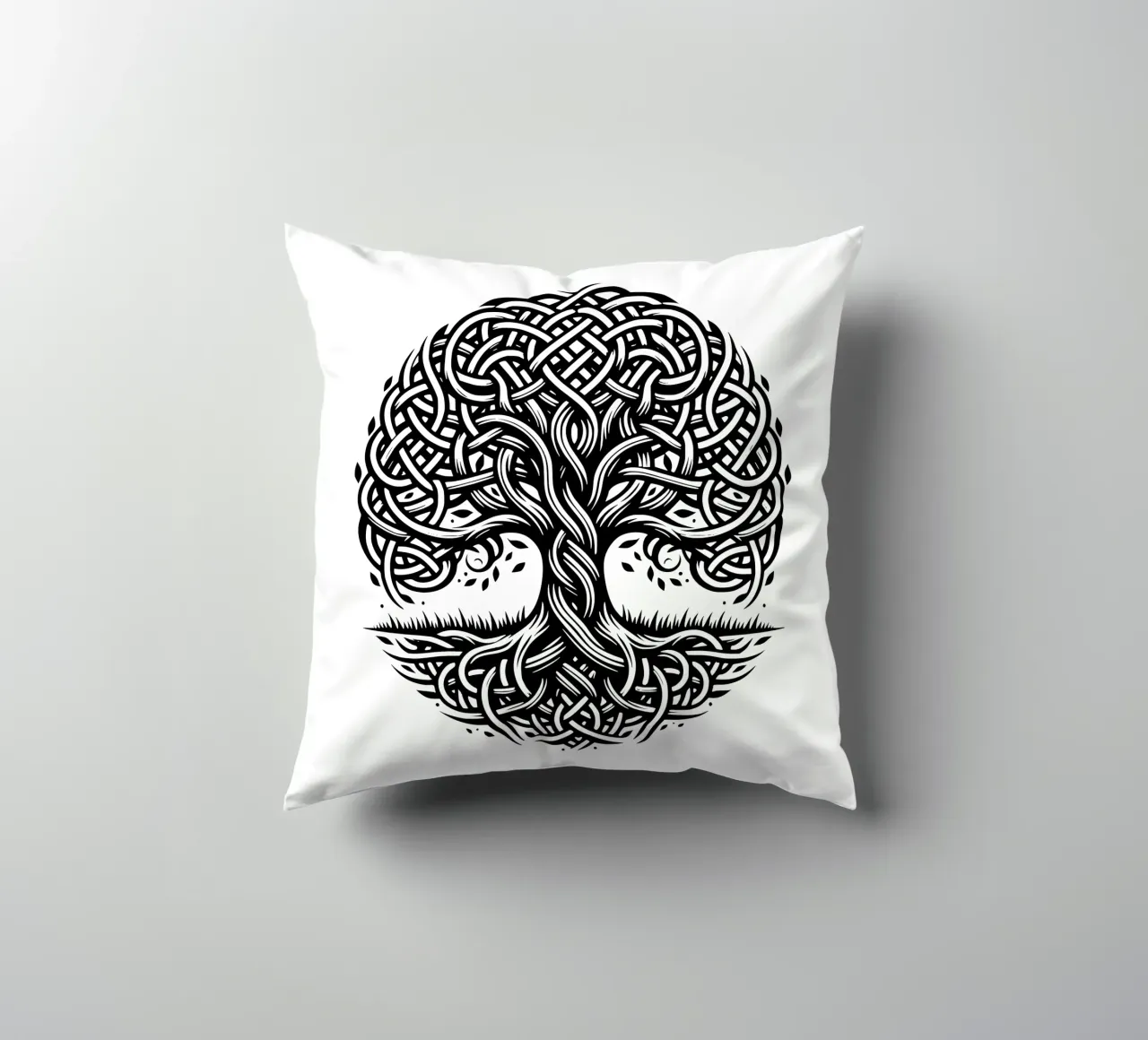 Albero della vita in bianco e nero cuscino da Spiritual Touch