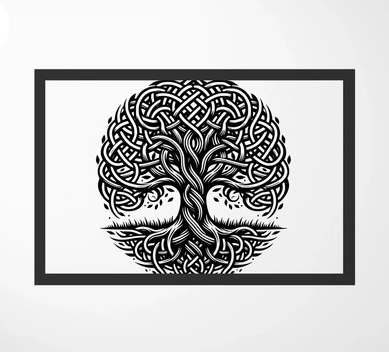 Albero della vita in bianco e nero zerbino da Spiritual Touch