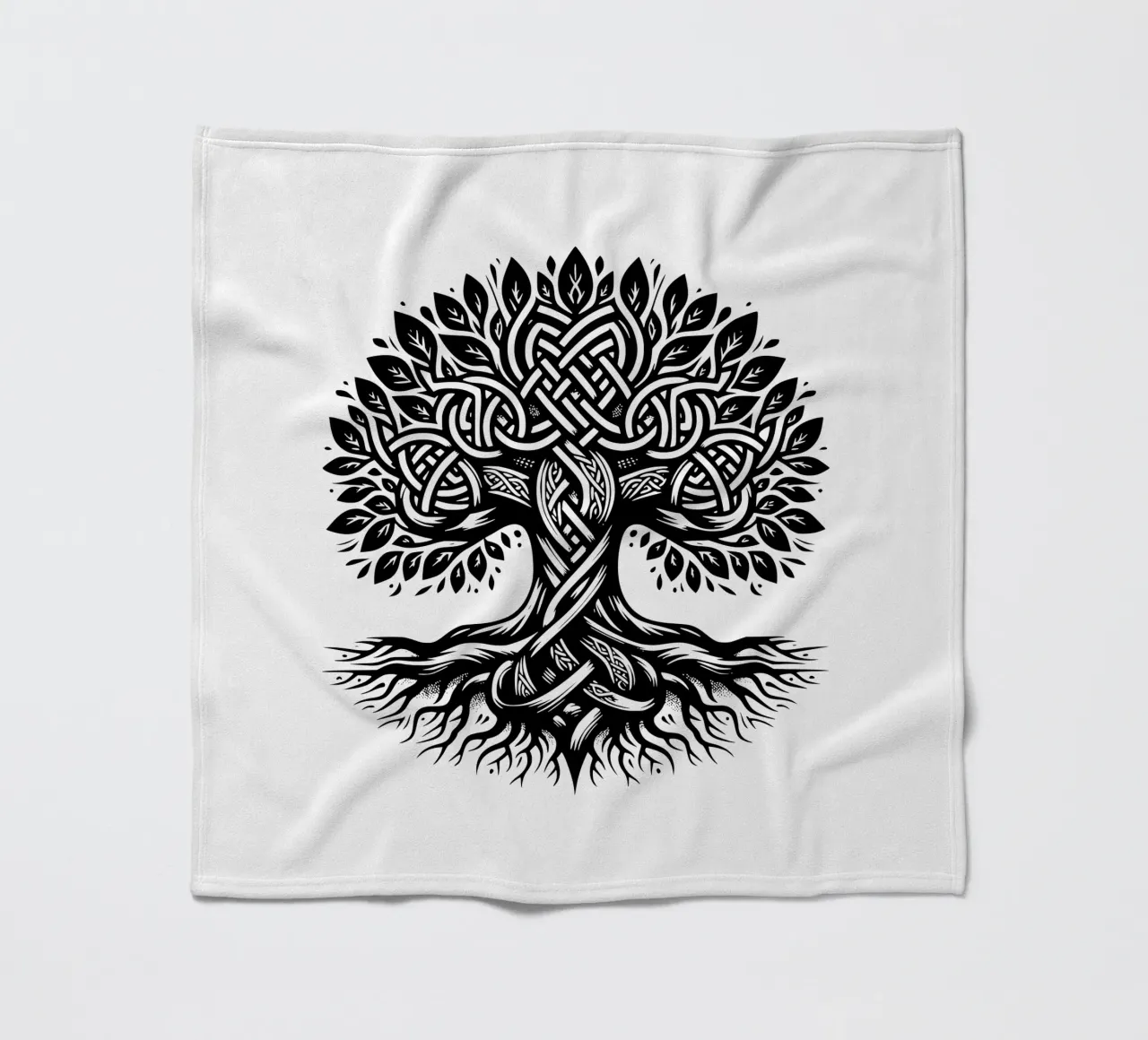 Albero della vita in bianco e nero coperta in pile da Spiritual Touch