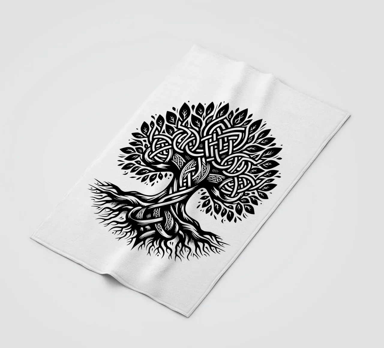 Albero della vita in bianco e nero coperta in pile da Spiritual Touch
