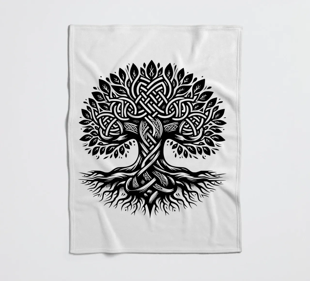 Albero della vita in bianco e nero coperta in pile da Spiritual Touch