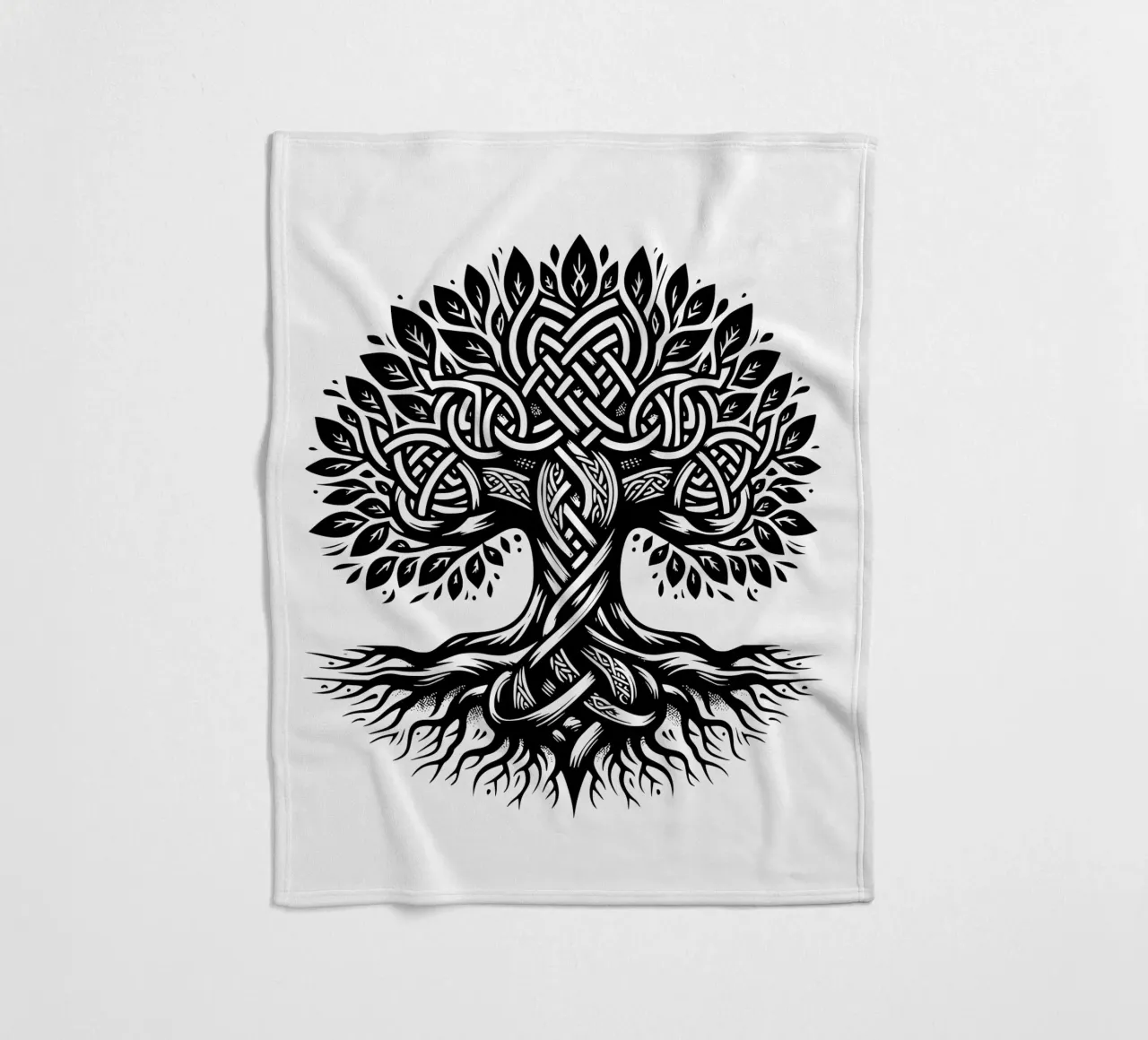 Albero della vita in bianco e nero coperta in pile da Spiritual Touch