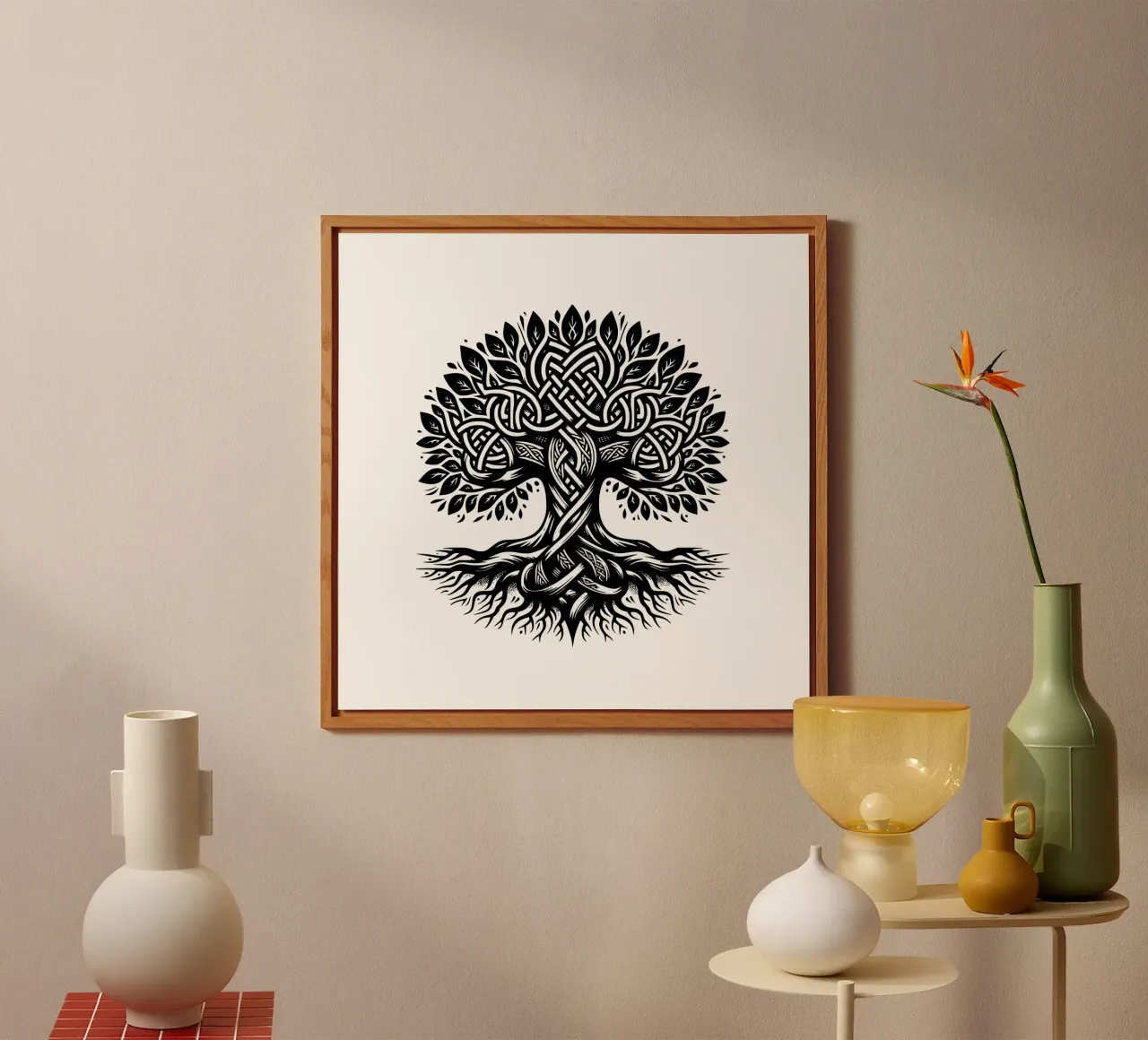 Albero della vita in bianco e nero alluminio dibond da Spiritual Touch