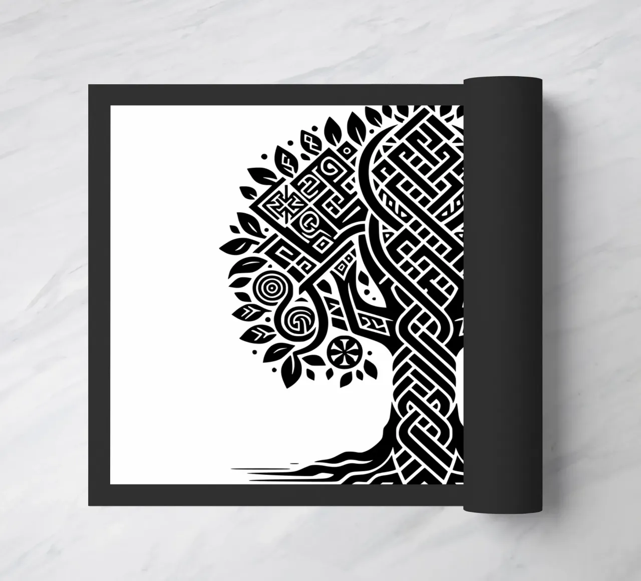 Albero della vita in bianco e nero zerbino da Spiritual Touch