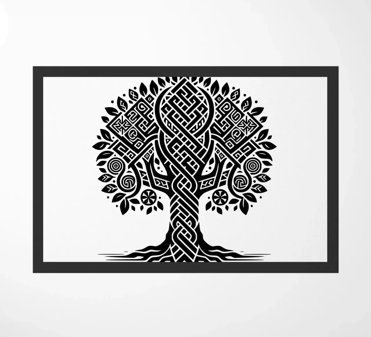 Albero della vita in bianco e nero zerbino da Spiritual Touch