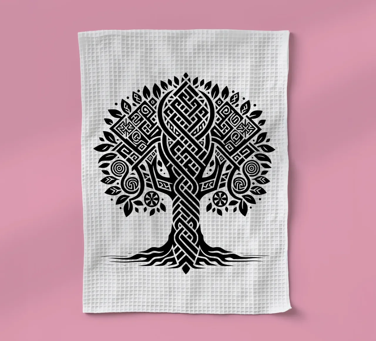 Albero della vita in bianco e nero canovaccio da cucina da Spiritual Touch