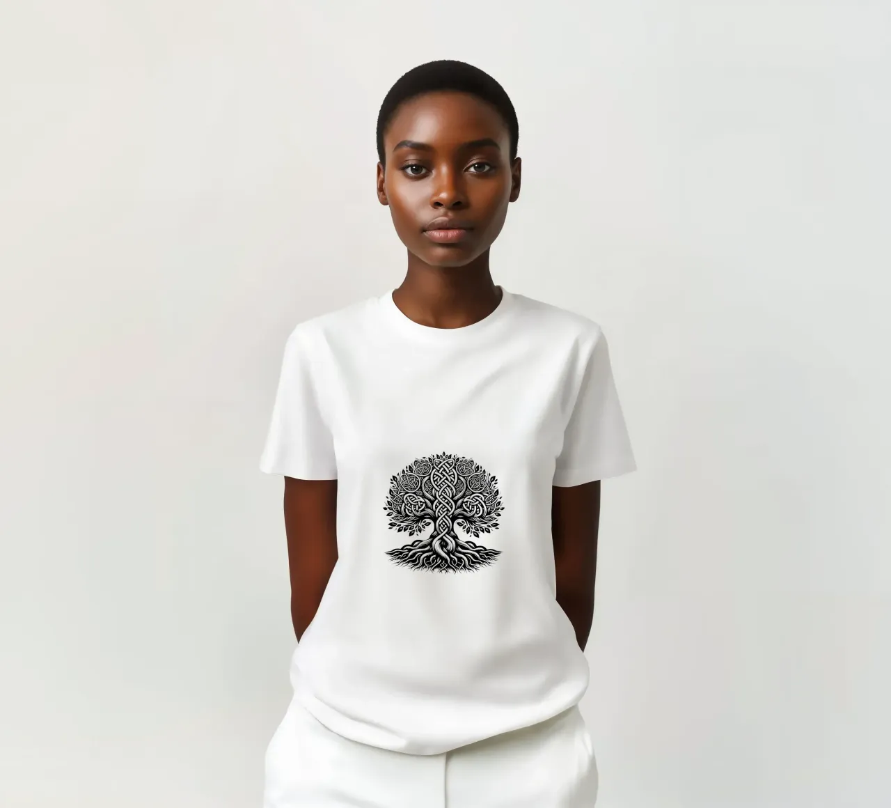 Albero della vita in bianco e nero t-shirt da Spiritual Touch