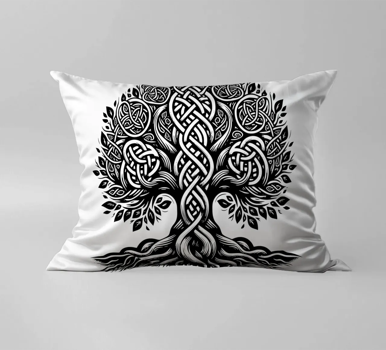 Albero della vita in bianco e nero cuscino da Spiritual Touch