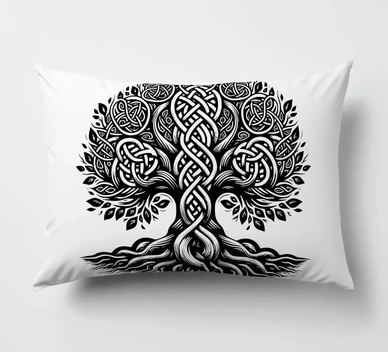 Albero della vita in bianco e nero cuscino da Spiritual Touch