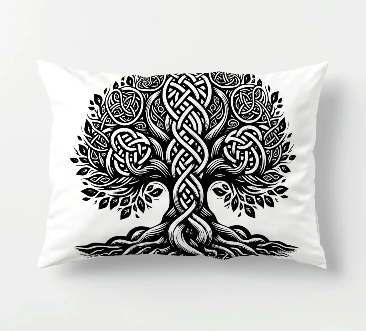Albero della vita in bianco e nero cuscino da Spiritual Touch