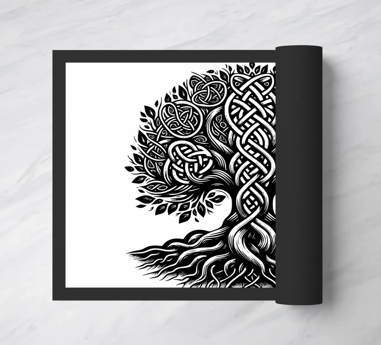 Albero della vita in bianco e nero zerbino da Spiritual Touch