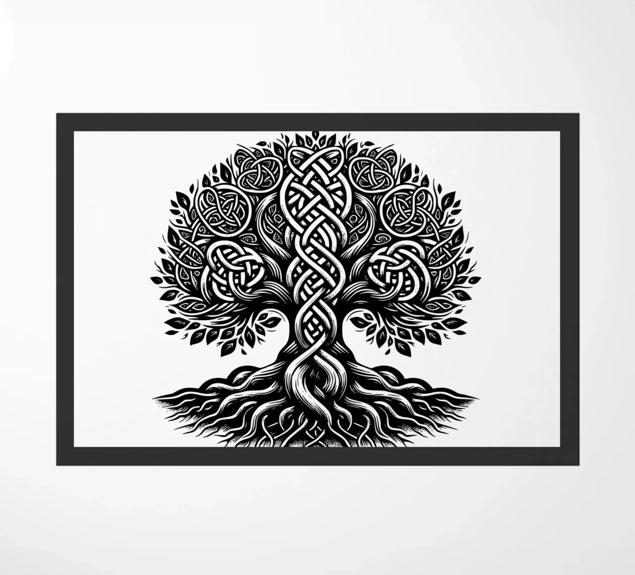 Albero della vita in bianco e nero zerbino da Spiritual Touch
