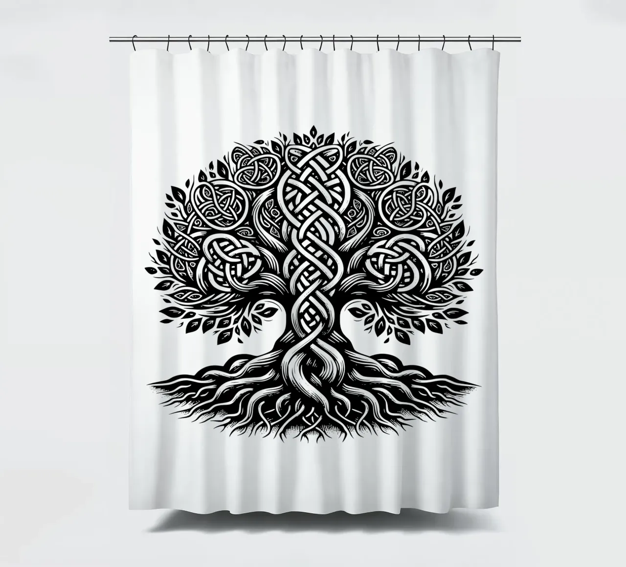Albero della vita in bianco e nero tenda da doccia da Spiritual Touch