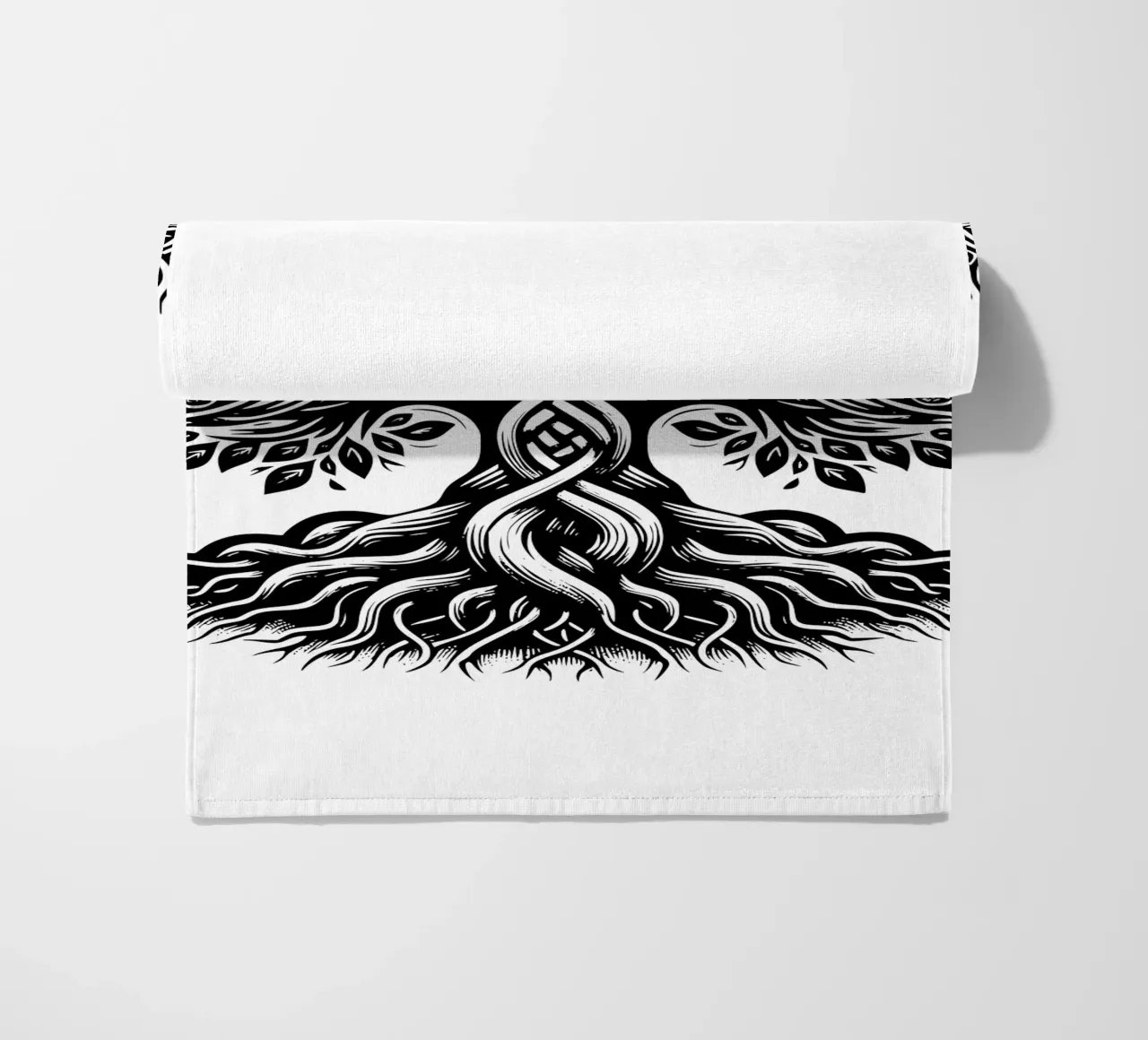 Albero della vita in bianco e nero telo mare da Spiritual Touch