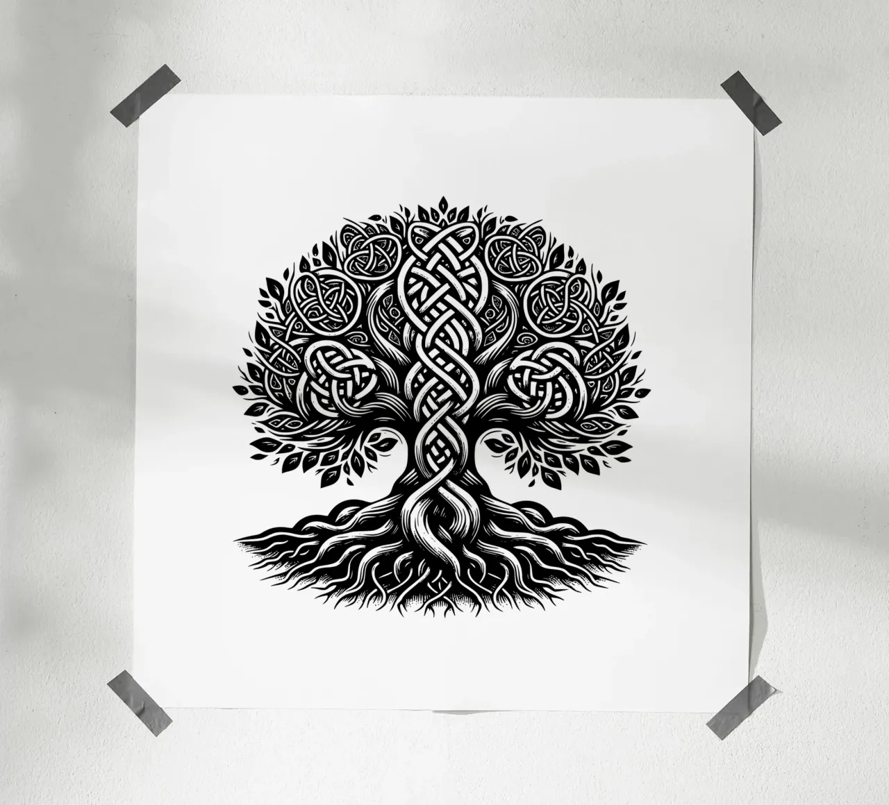 Albero della vita in bianco e nero carta hahnemühle da Spiritual Touch