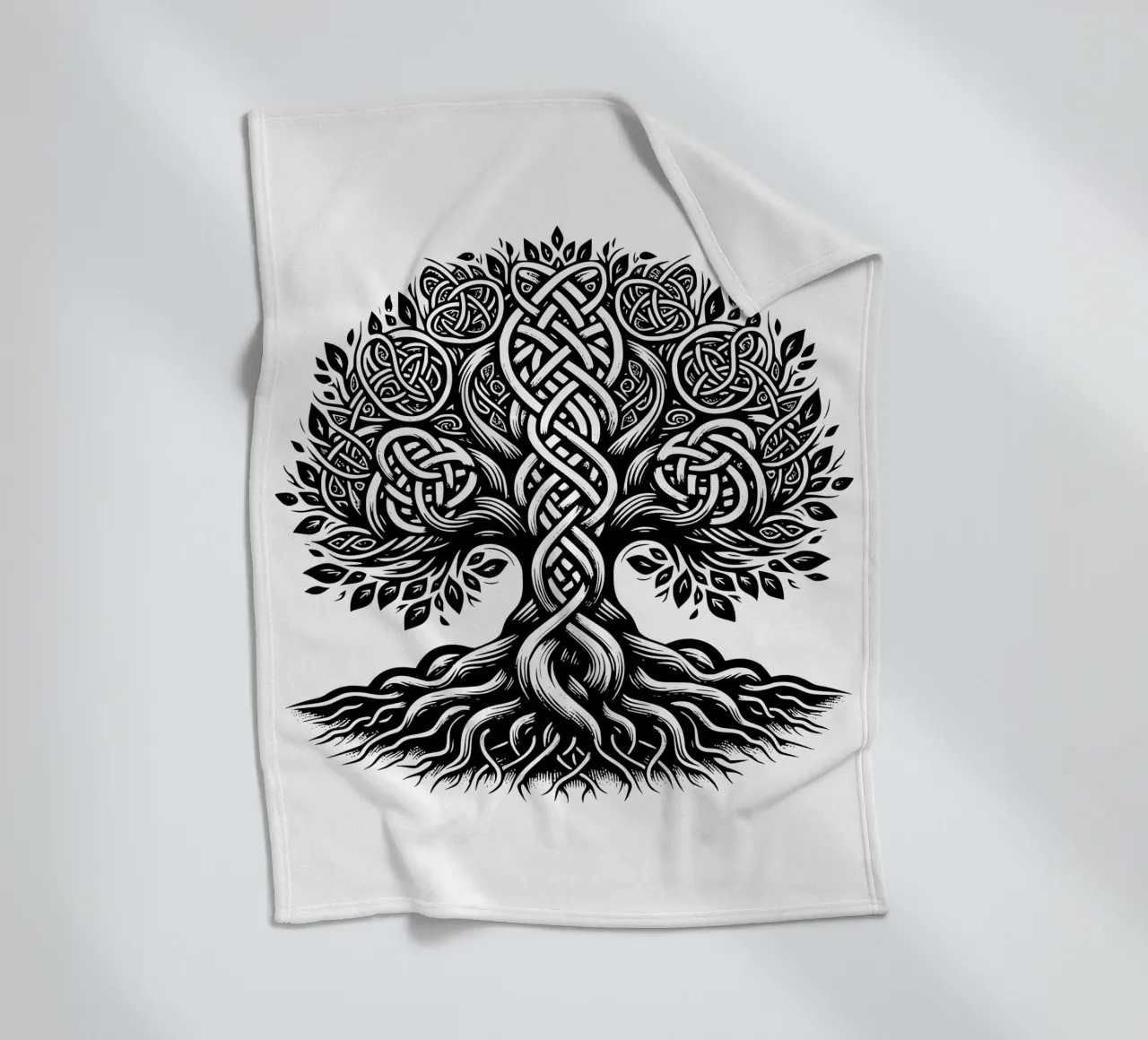 Albero della vita in bianco e nero coperta in pile da Spiritual Touch