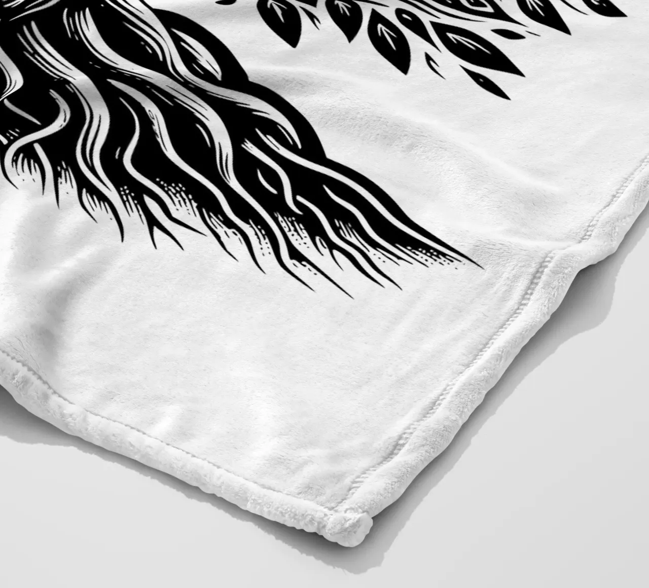 Albero della vita in bianco e nero coperta in pile da Spiritual Touch