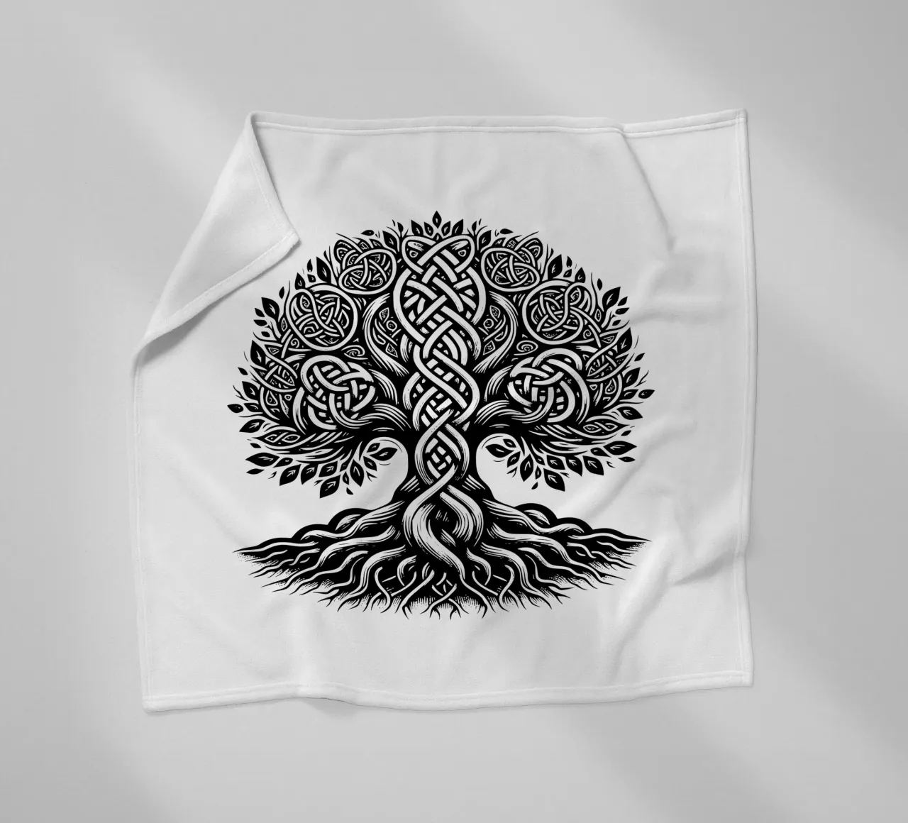 Albero della vita in bianco e nero coperta in pile da Spiritual Touch
