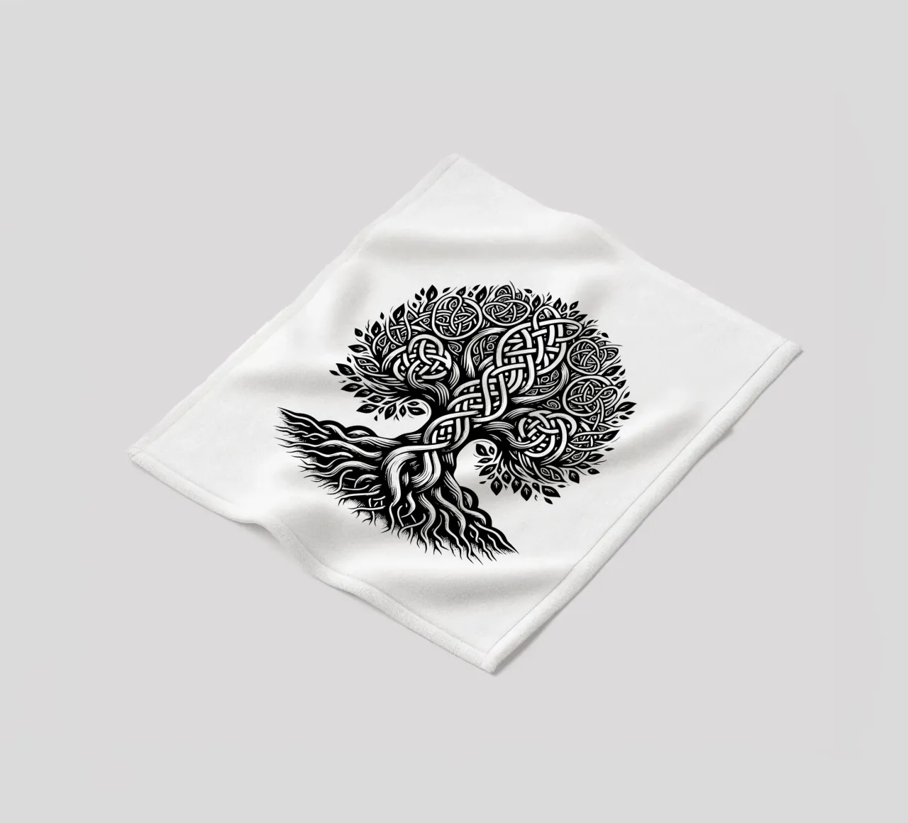 Albero della vita in bianco e nero coperta in pile da Spiritual Touch
