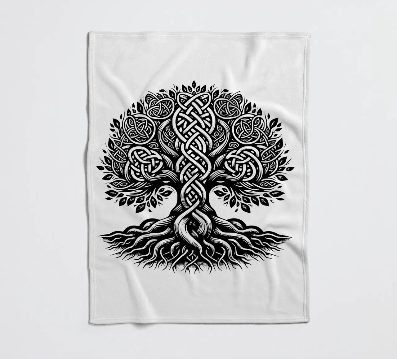 Albero della vita in bianco e nero coperta in pile da Spiritual Touch