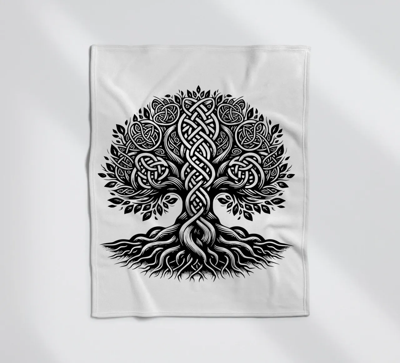 Albero della vita in bianco e nero coperta in pile da Spiritual Touch