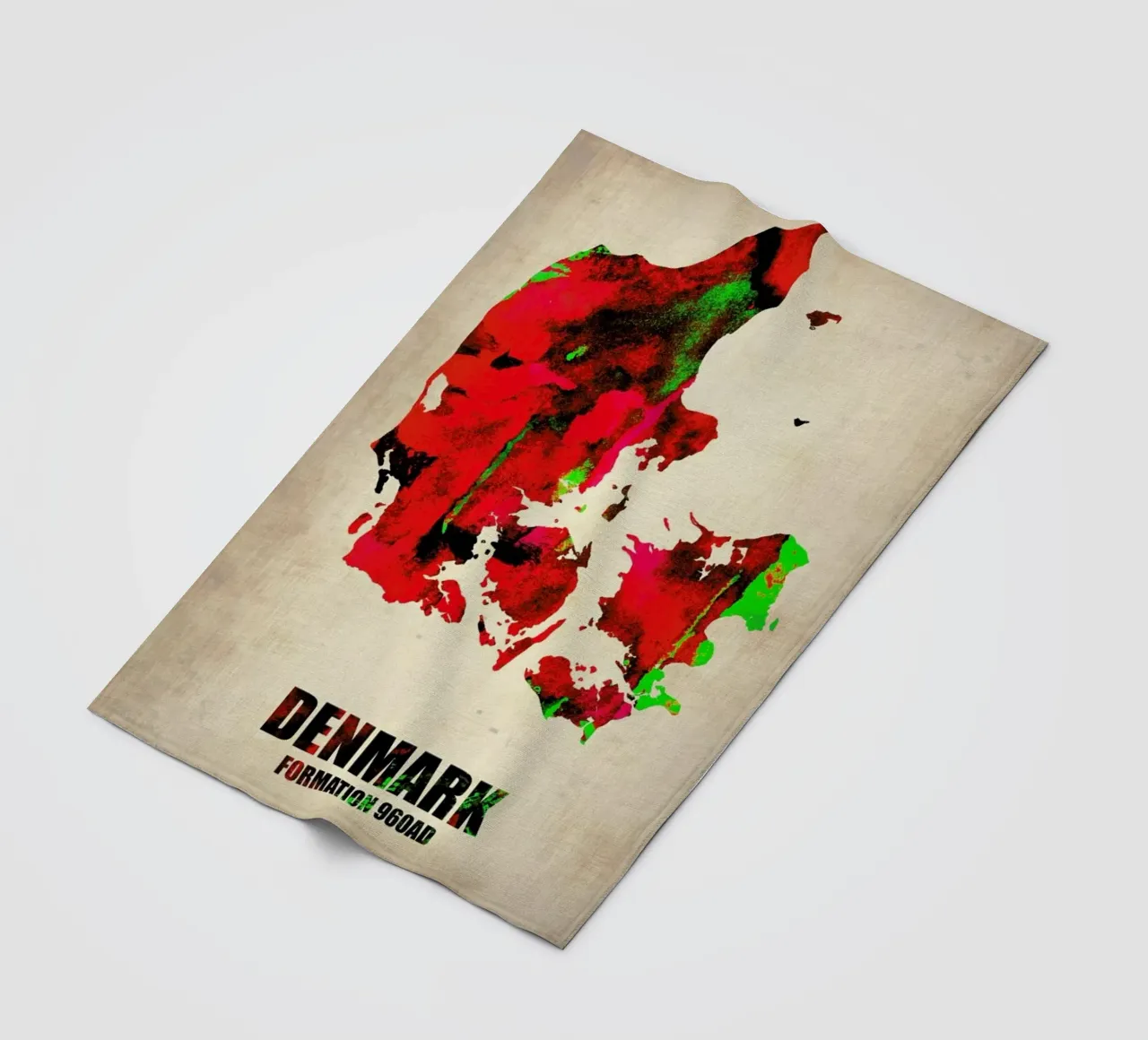 Denmark Watercolor Map coperta in pile da Naxart