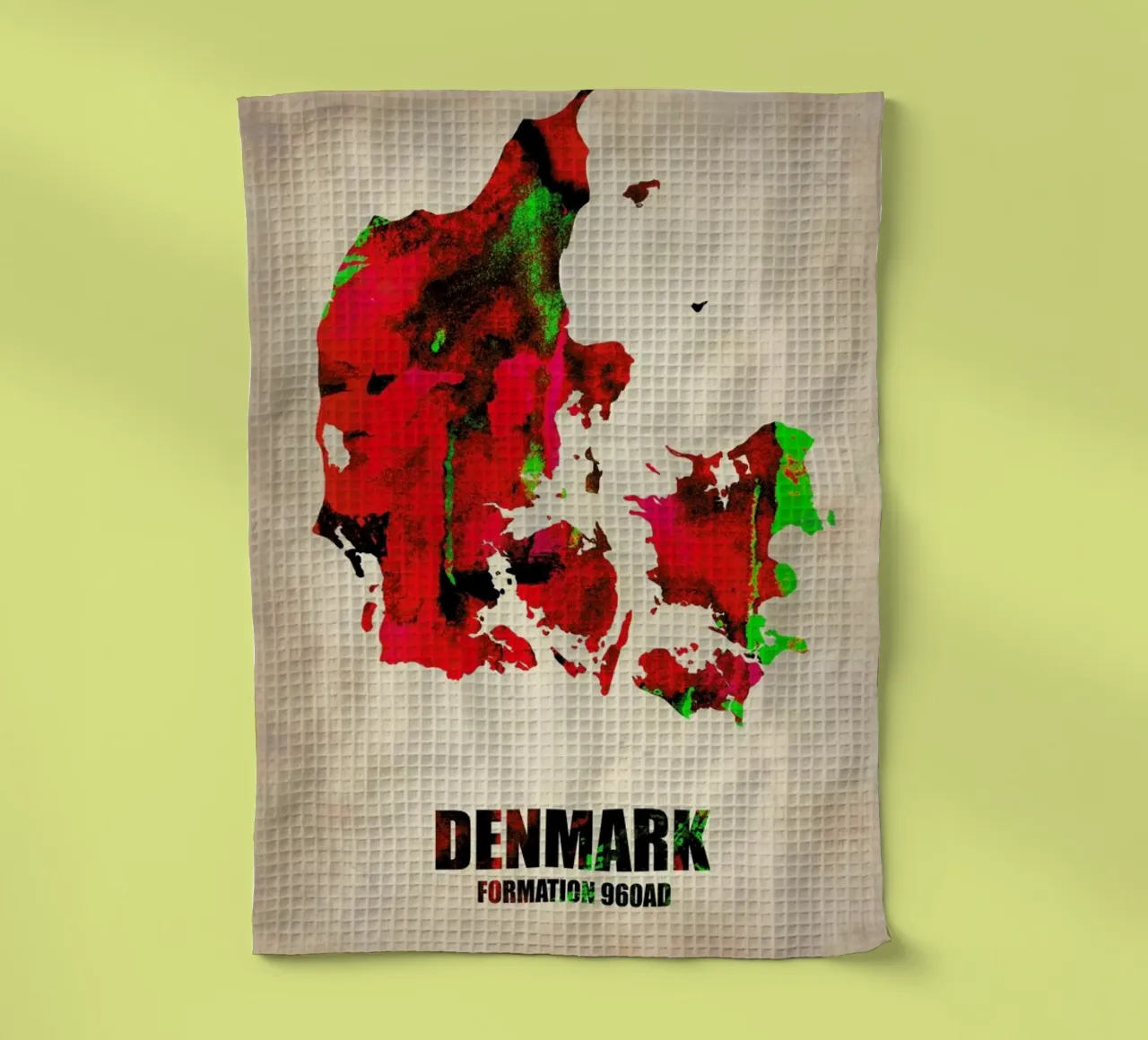 Denmark Watercolor Map canovaccio da cucina da Naxart