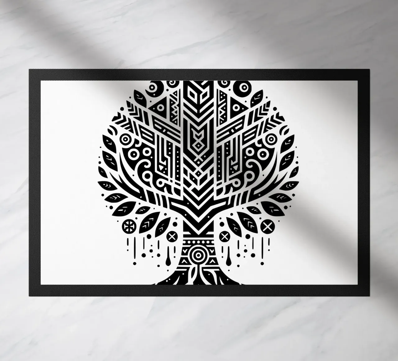 Albero della vita in bianco e nero zerbino da Spiritual Touch