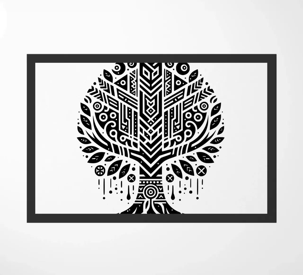 Albero della vita in bianco e nero zerbino da Spiritual Touch